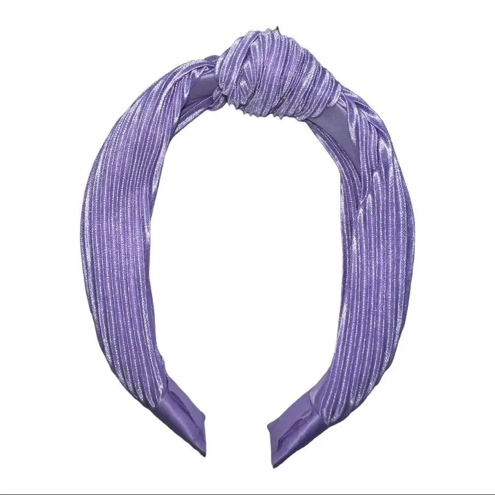 INC International Concepts Pleated Fabric Knotted Headband Purple